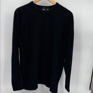 BOSS Hugo Boss Black Cashmere Crewneck Long Sleeve Sweater Men Size Large